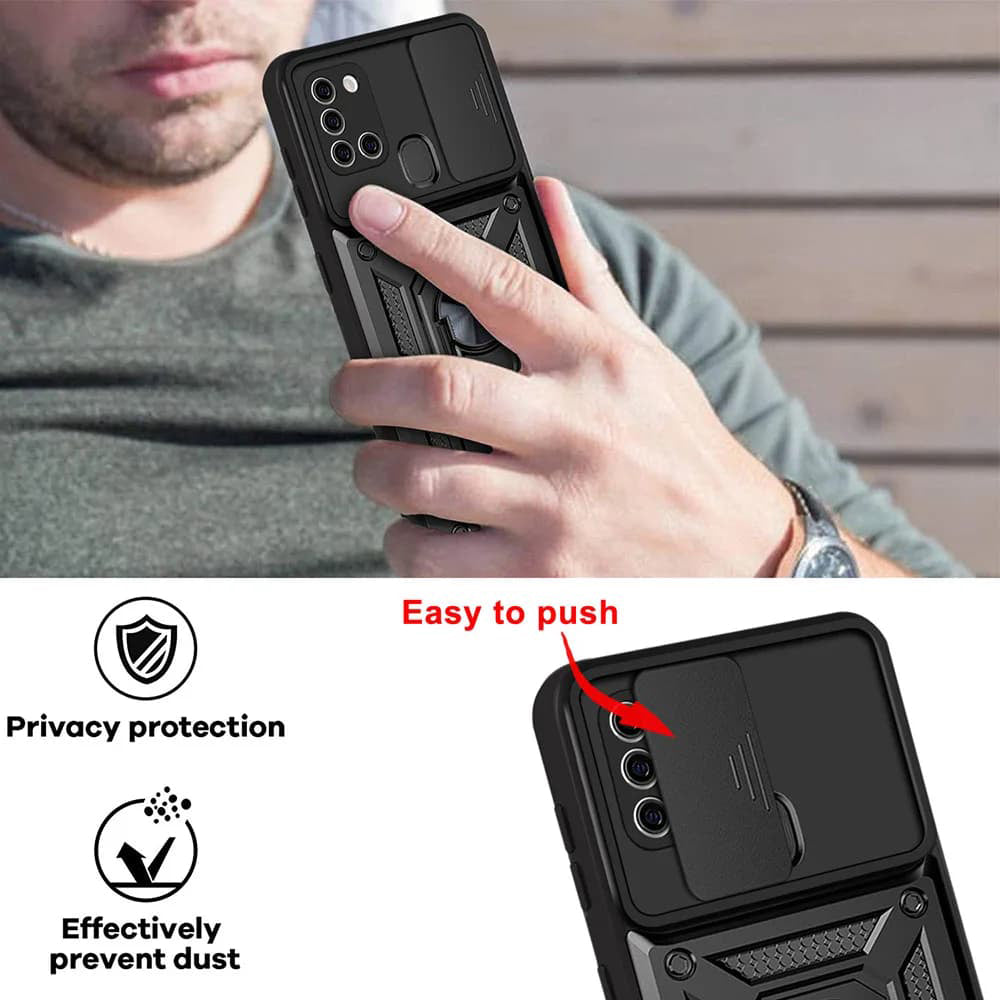 Etui na Samsung Galaxy A21s A217, Techsuit, CamShield, Czarny