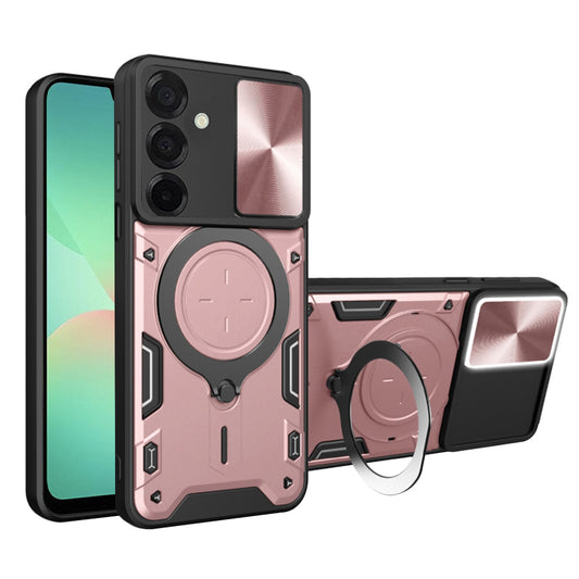 Etui na Samsung Galaxy A26 A266, Techsuit, CamGuard Pro, Różowo-Złoty