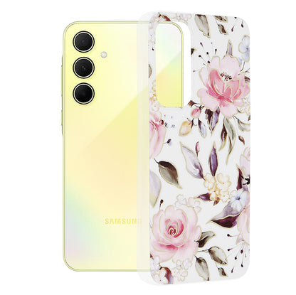 Etui na Samsung Galaxy A35 5G A356, Techsuit, Marble, Białe