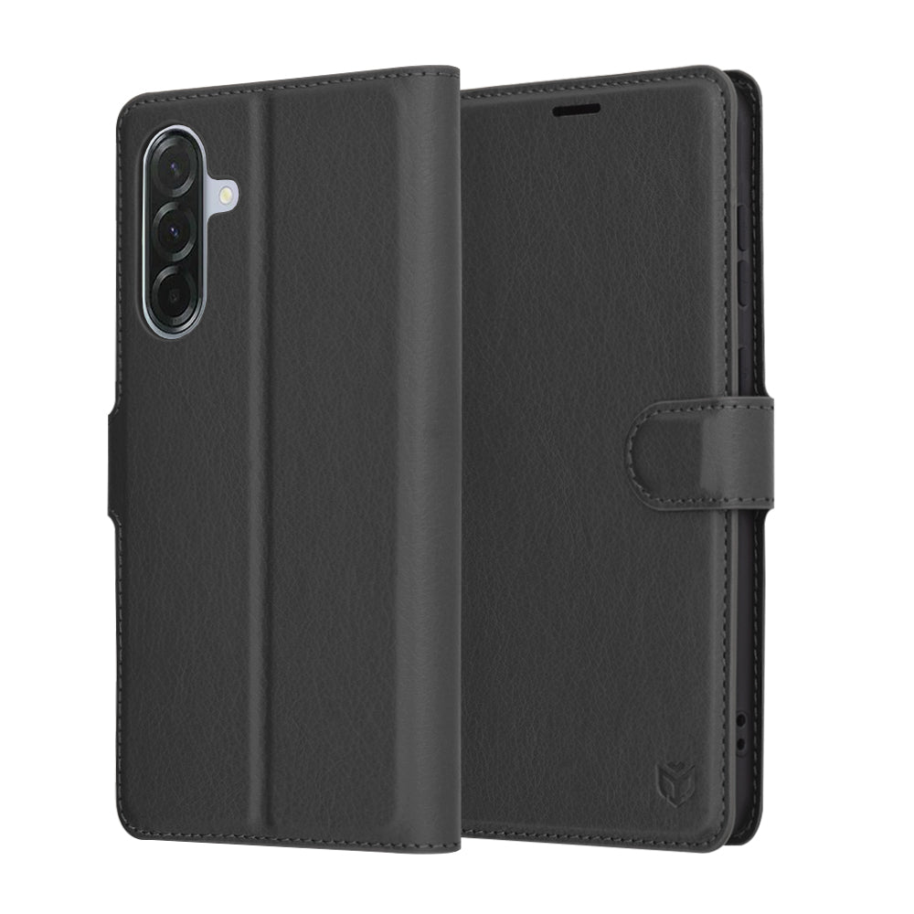 Case for Samsung Galaxy A36 A366, Techsuit, Leather Folio, Black
