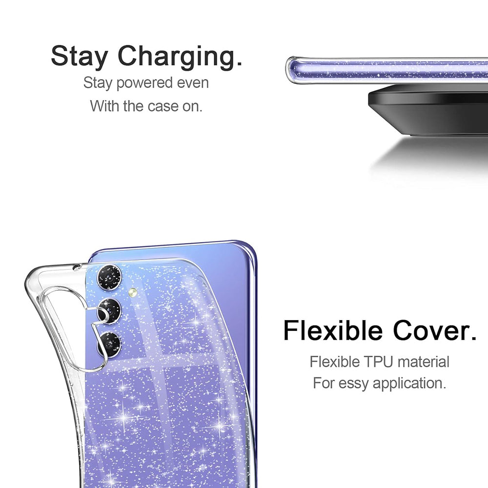 Etui na Samsung Galaxy A54 A546, Techsuit, SparkleSkin, Przezroczyste