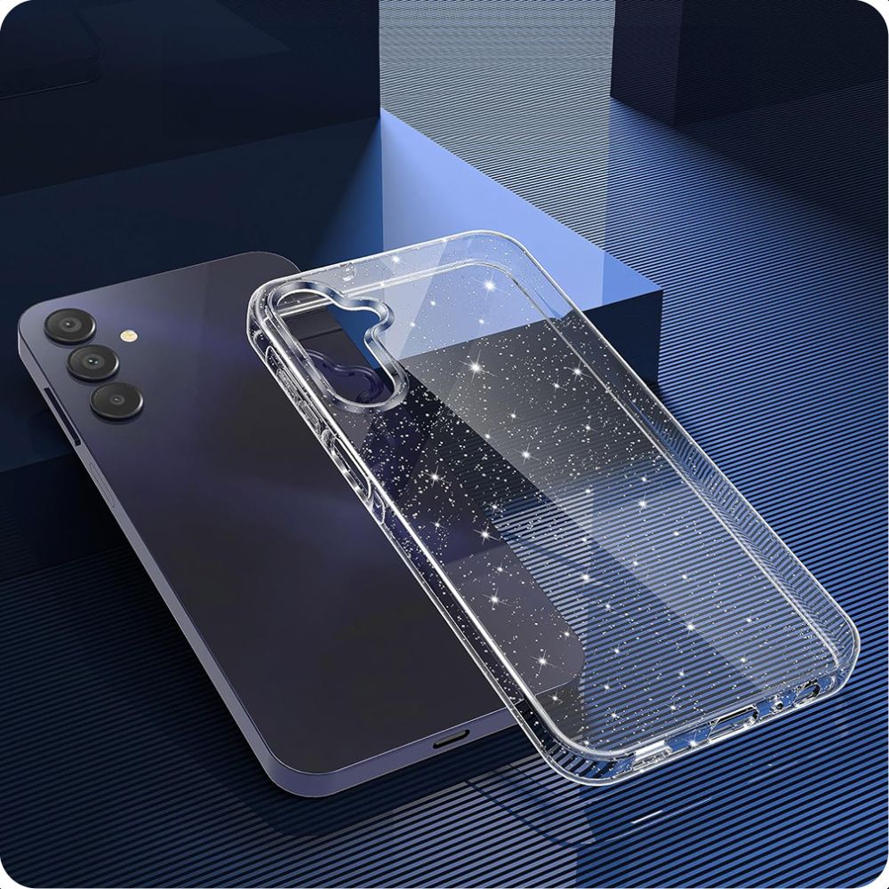 Etui na Samsung Galaxy A55 5G A556, Techsuit, SparkleSkin, Przezroczyste