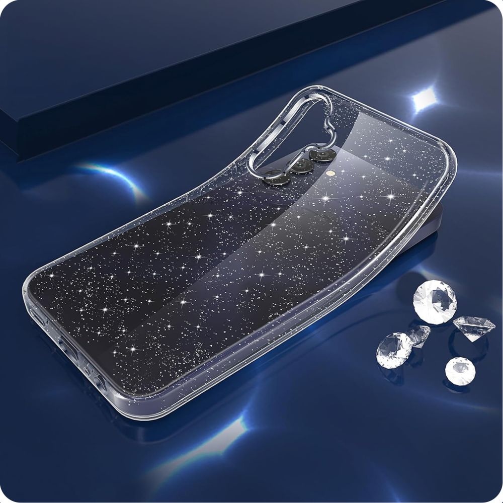 Etui na Samsung Galaxy A55 5G A556, Techsuit, SparkleSkin, Przezroczyste