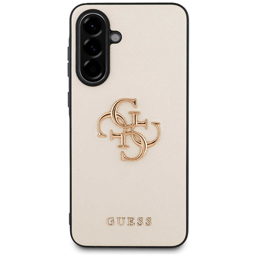 Etui na Samsung Galaxy A56 A566, Guess, 4G Grained Big and Classic Logo, Beżowy