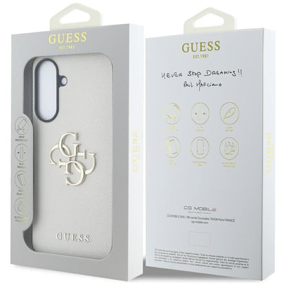 Etui na Samsung Galaxy A56 A566, Guess, 4G Grained Big and Classic Logo, Beżowy