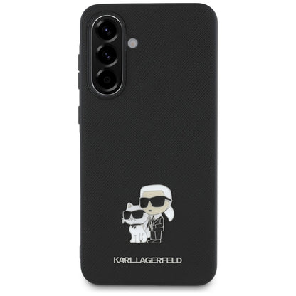 Etui na Samsung Galaxy A56 A566, Karl Lagerfeld, Saffiano Karl & Choupette Metal, Czarne