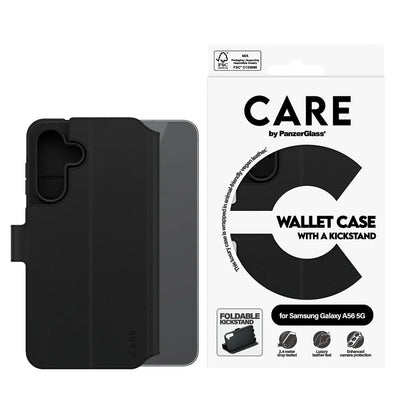 Etui do Samsung Galaxy A56 A566, PanzerGlass, Care Feature Kickstand Wallet, Czarne