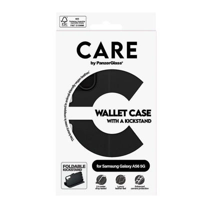 Etui do Samsung Galaxy A56 A566, PanzerGlass, Care Feature Kickstand Wallet, Czarne