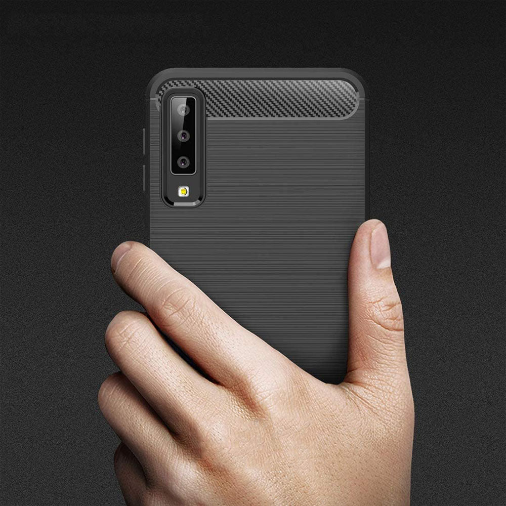 Etui na Samsung Galaxy A7 (2018) A750, Techsuit, Carbon, Czarny