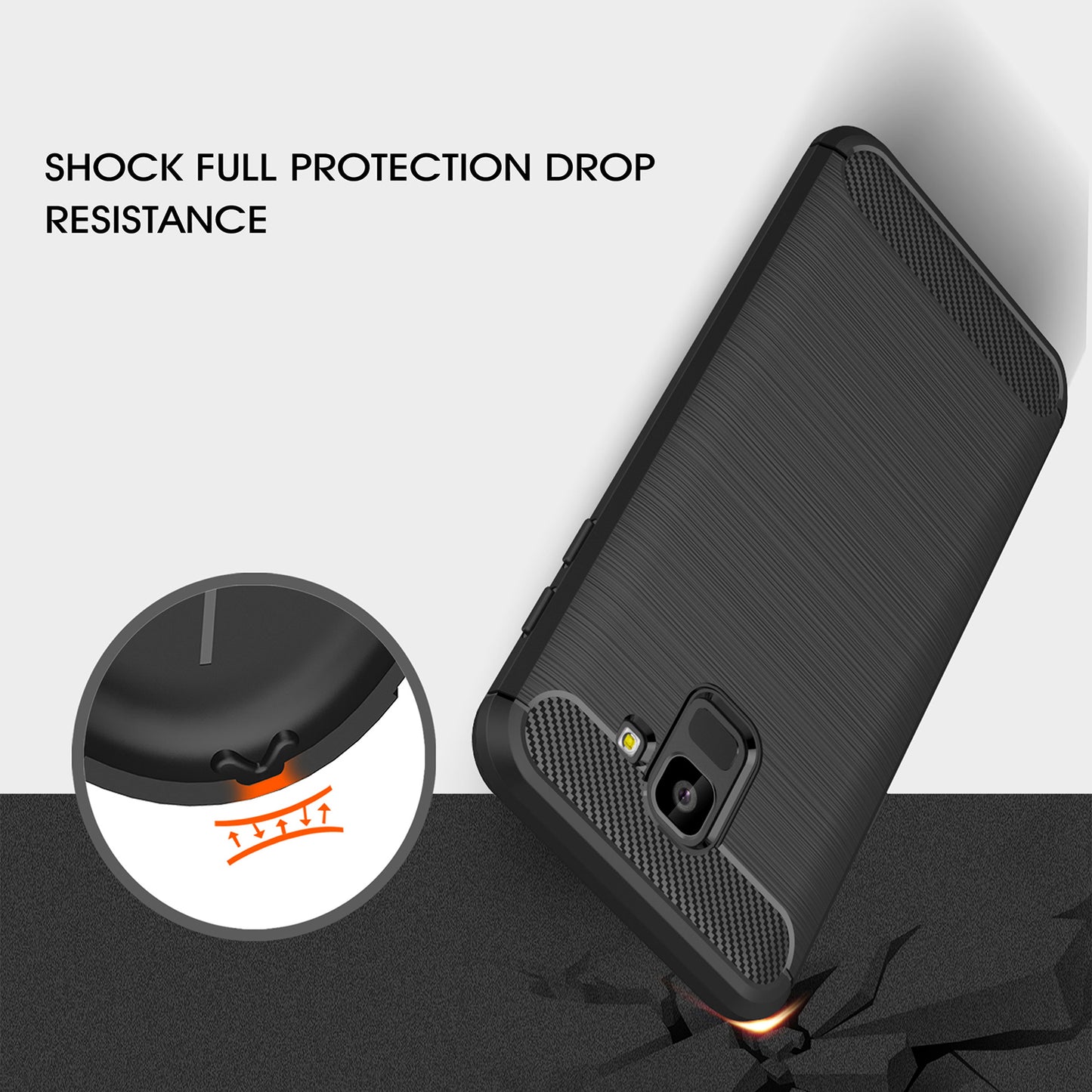 Etui na Samsung Galaxy J6 J600, Techsuit, Carbon, Czarny