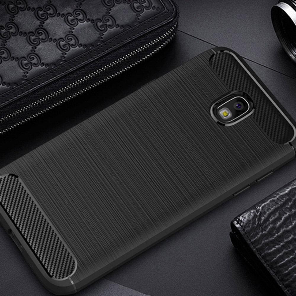 Etui na Samsung Galaxy J7 (2017) J730, Techsuit, Carbon, Czarny