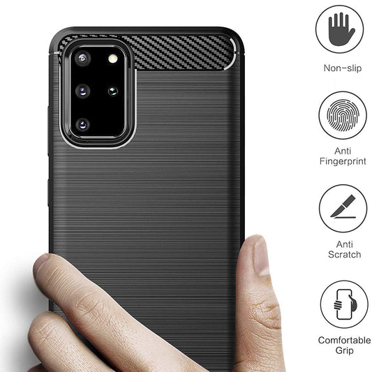 Etui na Samsung Galaxy S20+ 5G G986 / S20+ G985, Techsuit, Carbon, Czarny