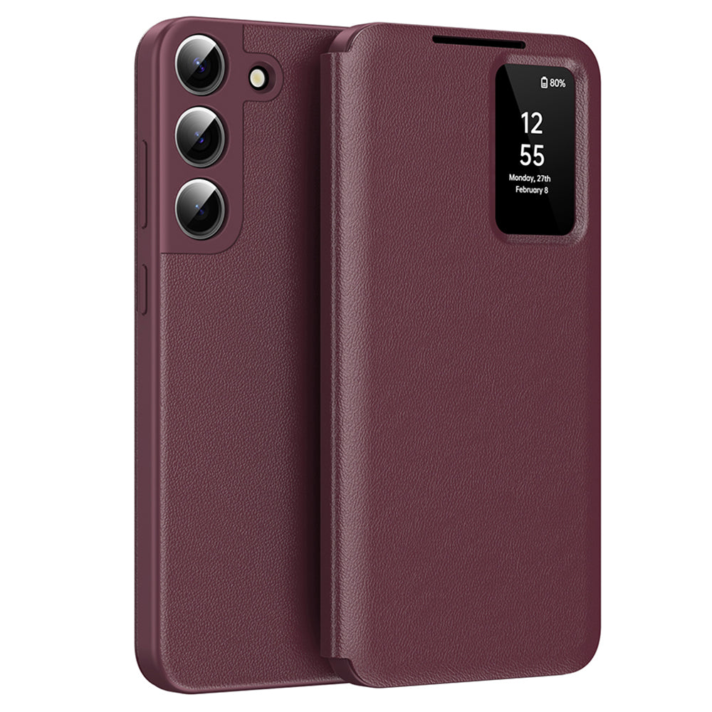 Case for Samsung Galaxy S22 5G S901, Techsuit, SmartView, Burgundy