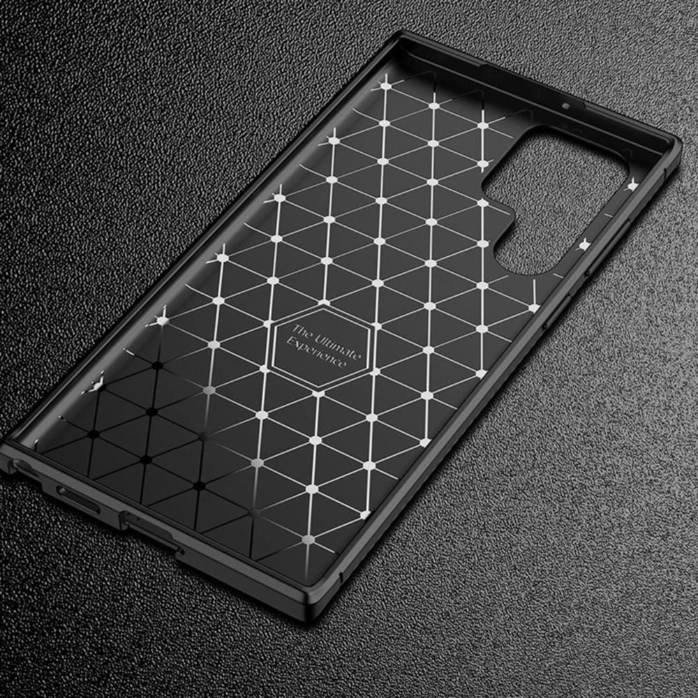 Case for Samsung Galaxy S22 Ultra 5G S908, Techsuit, CarbonFiber, Black