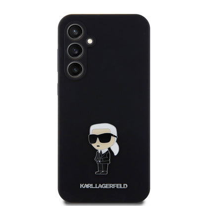 Etui na Samsung Galaxy S23 FE S711, Karl Lagerfeld, Silicone Ikonik Karl Metal, Czarne