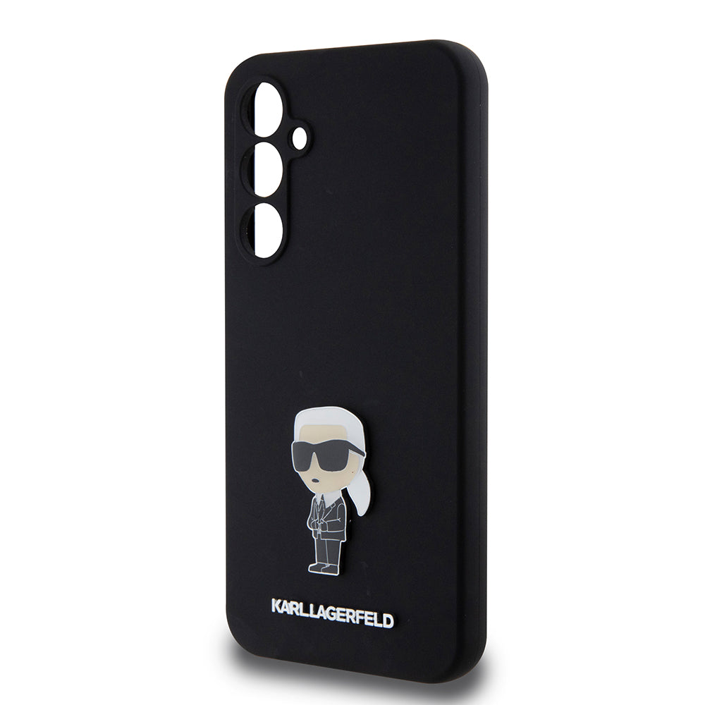 Etui na Samsung Galaxy S23 FE S711, Karl Lagerfeld, Silicone Ikonik Karl Metal, Czarne