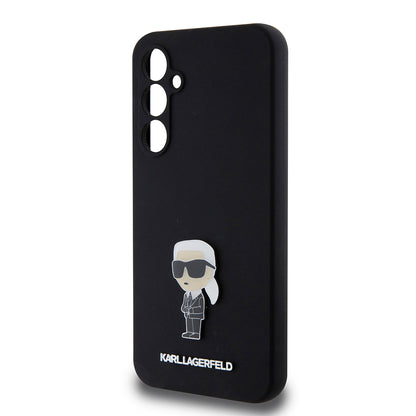 Etui na Samsung Galaxy S23 FE S711, Karl Lagerfeld, Silicone Ikonik Karl Metal, Czarne