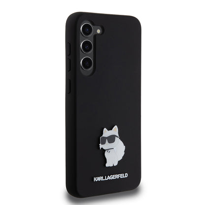 Etui na Samsung Galaxy S23+ S916, Karl Lagerfeld, Silicone Choupette Metal, Czarne
