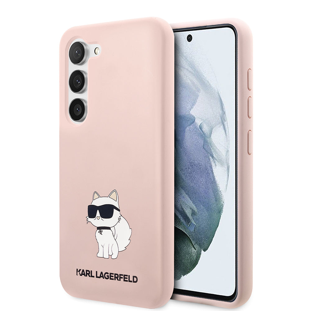 Etui na Samsung Galaxy S23+ S916, Karl Lagerfeld, Silicone Choupette, Różowy