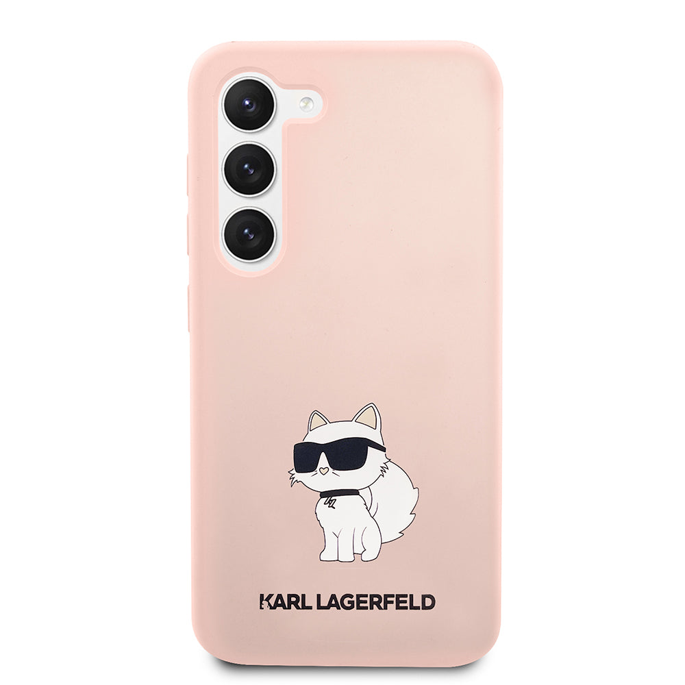 Etui na Samsung Galaxy S23+ S916, Karl Lagerfeld, Silicone Choupette, Różowy