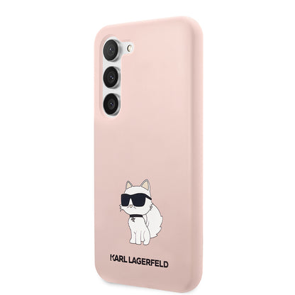 Etui na Samsung Galaxy S23+ S916, Karl Lagerfeld, Silicone Choupette, Różowy