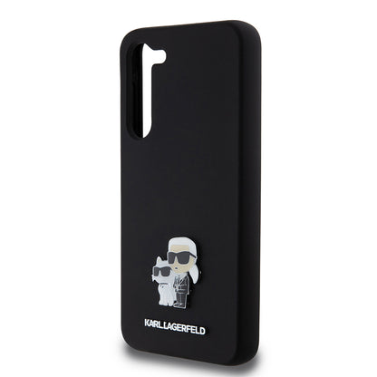 Etui na Samsung Galaxy S23+ S916, Karl Lagerfeld, Silicone Karl & Choupette Metal, Czarne
