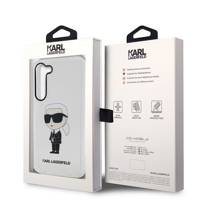 Etui na Samsung Galaxy S23 S911, Karl Lagerfeld, Ikonik Karl, Przezroczyste