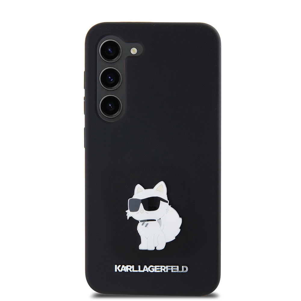 Etui na Samsung Galaxy S23 S911, Karl Lagerfeld, Silicone Choupette Metal, Czarne