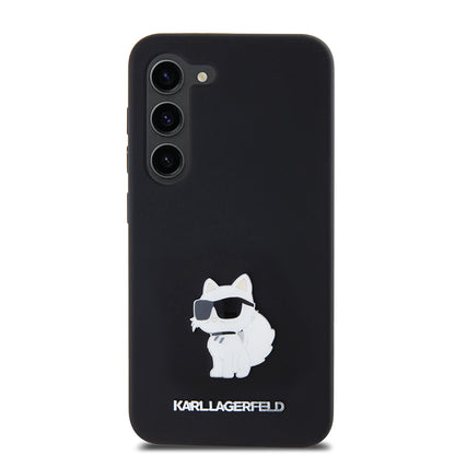 Etui na Samsung Galaxy S23 S911, Karl Lagerfeld, Silicone Choupette Metal, Czarne