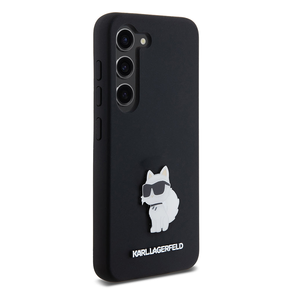 Etui na Samsung Galaxy S23 S911, Karl Lagerfeld, Silicone Choupette Metal, Czarne