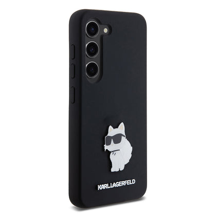 Etui na Samsung Galaxy S23 S911, Karl Lagerfeld, Silicone Choupette Metal, Czarne
