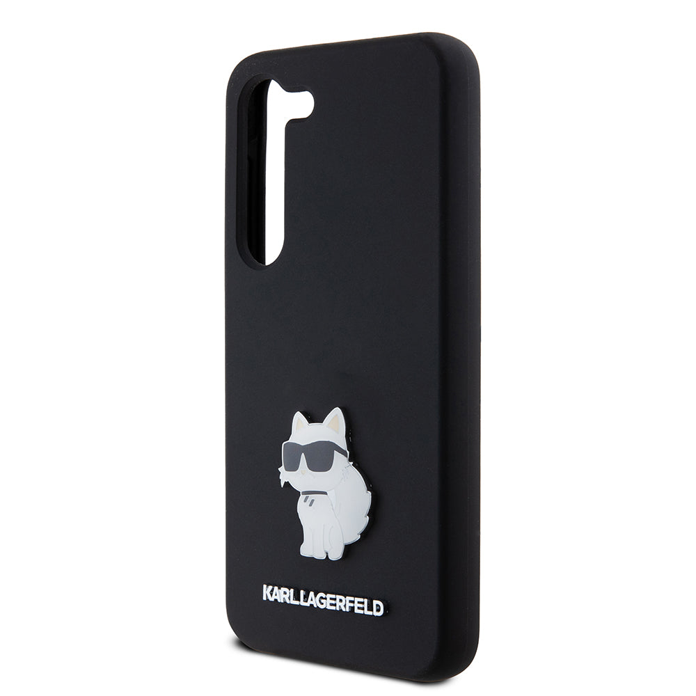 Etui na Samsung Galaxy S23 S911, Karl Lagerfeld, Silicone Choupette Metal, Czarne