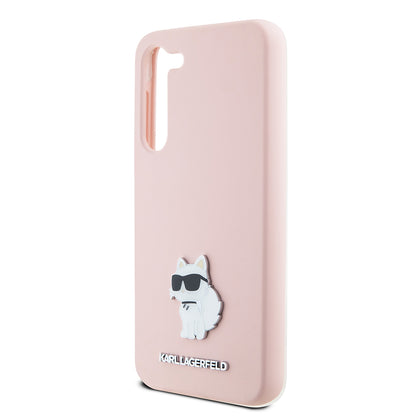 Etui na Samsung Galaxy S23 S911, Karl Lagerfeld, Silicone Choupette Metal, Różowy