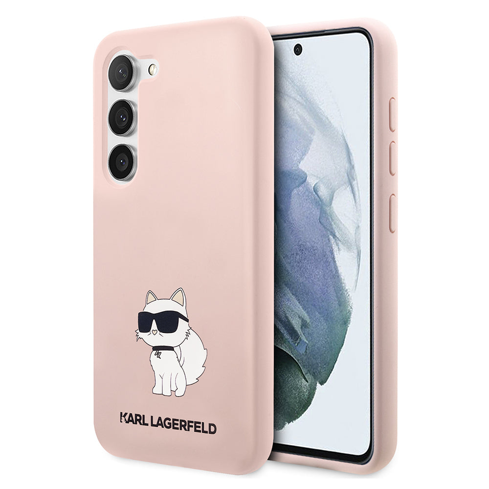 Etui na Samsung Galaxy S23 S911, Karl Lagerfeld, Silicone Choupette, Różowy