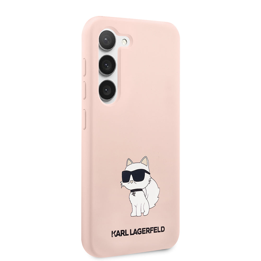Etui na Samsung Galaxy S23 S911, Karl Lagerfeld, Silicone Choupette, Różowy