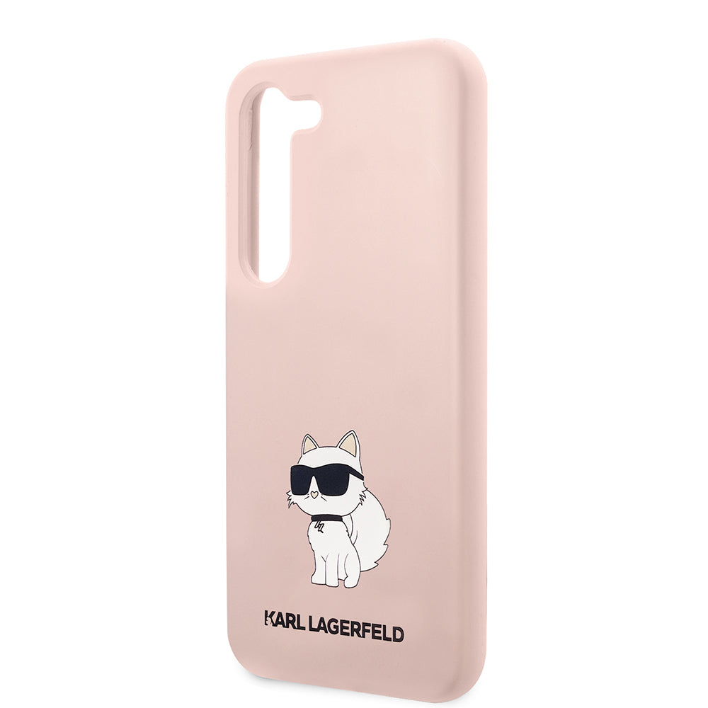 Etui na Samsung Galaxy S23 S911, Karl Lagerfeld, Silicone Choupette, Różowy