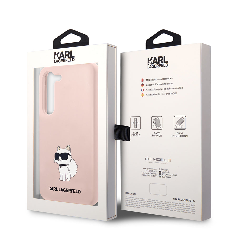 Etui na Samsung Galaxy S23 S911, Karl Lagerfeld, Silicone Choupette, Różowy
