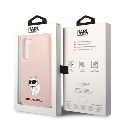 Etui na Samsung Galaxy S23 S911, Karl Lagerfeld, Silicone Choupette, Różowy