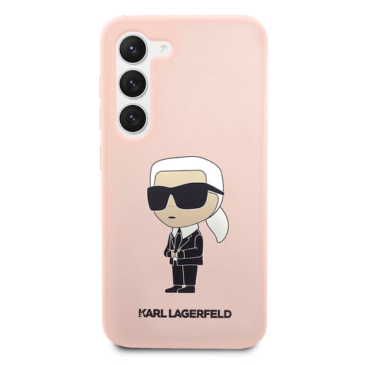 Case for Samsung Galaxy S23 S911, Karl Lagerfeld, Ikonik Karl Silicone, Pink