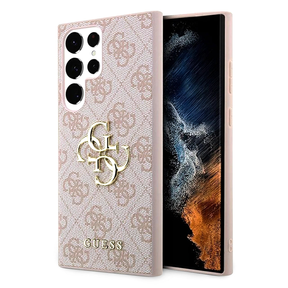 Etui na Samsung Galaxy S23 Ultra S918, Guess, 4G Big Logo, Różowy.
