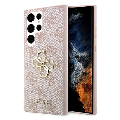 Etui na Samsung Galaxy S23 Ultra S918, Guess, 4G Big Logo, Różowy.
