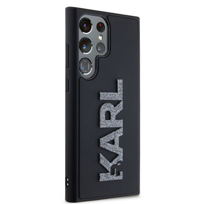 Etui na Samsung Galaxy S23 Ultra S918, Karl Lagerfeld, 3D Rubber Glitter Logo, Czarne