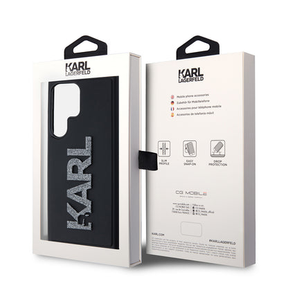 Etui na Samsung Galaxy S23 Ultra S918, Karl Lagerfeld, 3D Rubber Glitter Logo, Czarne