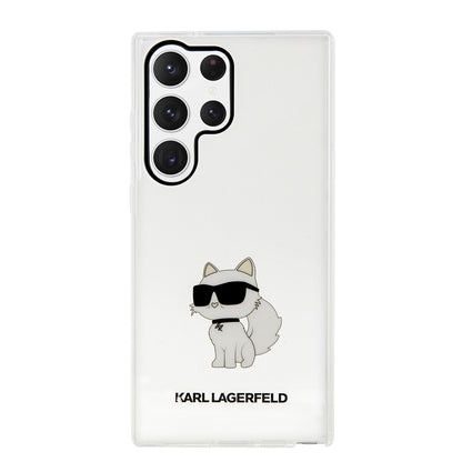 Etui na Samsung Galaxy S23 Ultra S918, Karl Lagerfeld, Ikonik Choupette, Przezroczyste