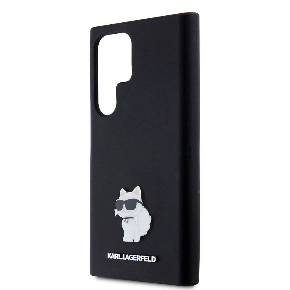 Case for Samsung Galaxy S23 Ultra S918, Karl Lagerfeld, Silicone Choupette, Black