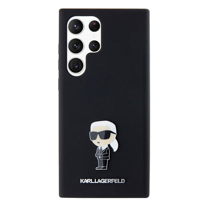 Etui na Samsung Galaxy S23 Ultra S918, Karl Lagerfeld, Silicone Ikonik Karl Metal, Czarne