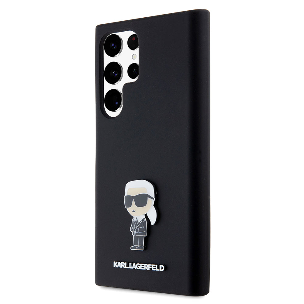 Etui na Samsung Galaxy S23 Ultra S918, Karl Lagerfeld, Silicone Ikonik Karl Metal, Czarne