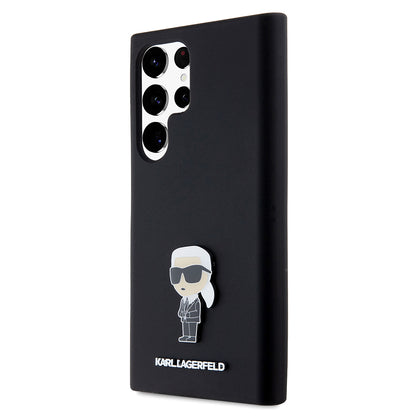 Etui na Samsung Galaxy S23 Ultra S918, Karl Lagerfeld, Silicone Ikonik Karl Metal, Czarne