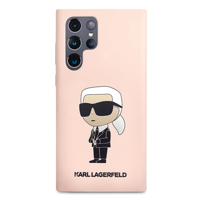 Etui na Samsung Galaxy S23 Ultra S918, Karl Lagerfeld, Silicone Ikonik Karl, Różowy