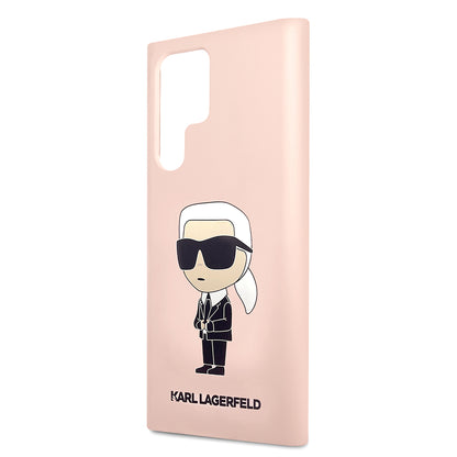 Etui na Samsung Galaxy S23 Ultra S918, Karl Lagerfeld, Silicone Ikonik Karl, Różowy